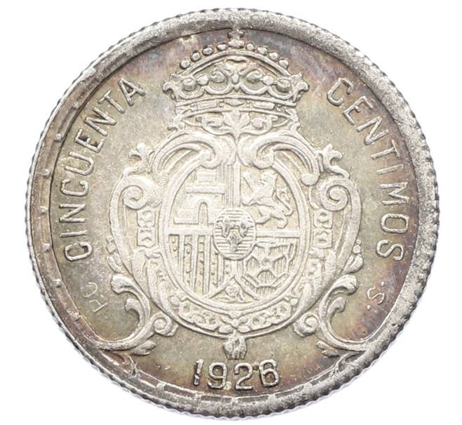 Монета 50 сентимо 1926 года Испания (Артикул: K10-5438) — Фото №2