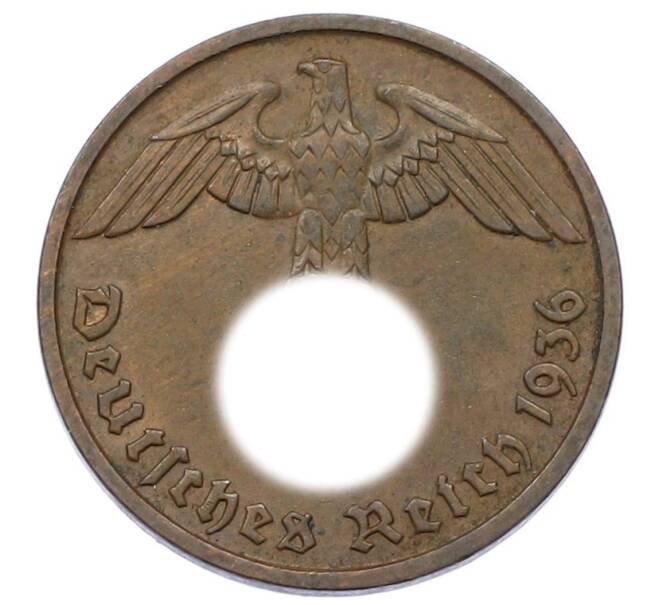 Монета 2 рейхспфеннига 1936 года D Германия (Артикул: K10-5491) — Фото №1
