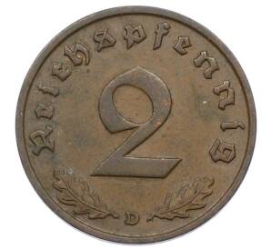 2 рейхспфеннига 1936 года D Германия — Фото №2