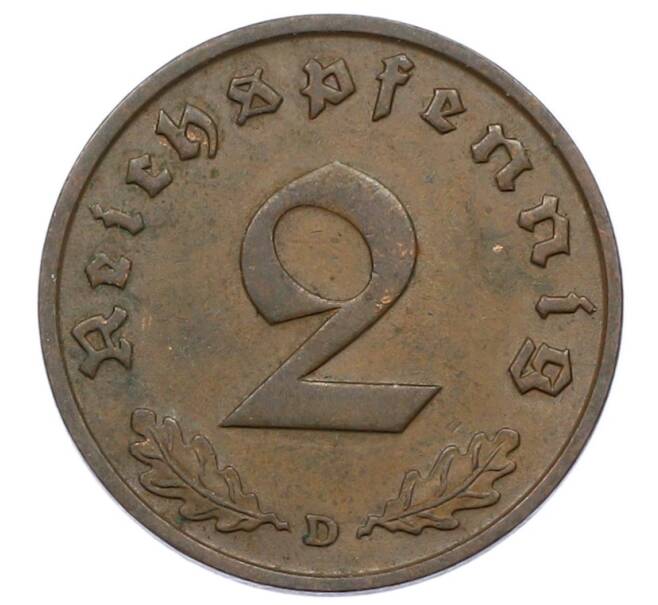 Монета 2 рейхспфеннига 1936 года D Германия (Артикул: K10-5491) — Фото №2
