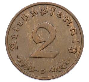 2 рейхспфеннига 1936 года D Германия — Фото №2