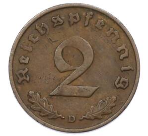 2 рейхспфеннига 1936 года D Германия — Фото №2