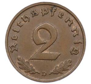 2 рейхспфеннига 1936 года D Германия — Фото №2