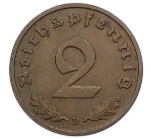 2 рейхспфеннига 1936 года D Германия — Фото №2