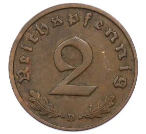2 рейхспфеннига 1936 года D Германия — Фото №2