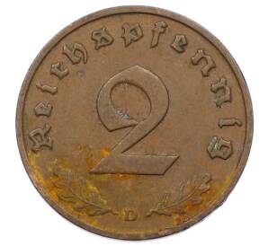 2 рейхспфеннига 1936 года D Германия — Фото №2