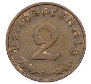 2 рейхспфеннига 1936 года D Германия — Фото №2