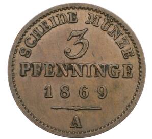 3 пфеннига 1869 года A Пруссия — Фото №1