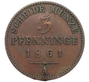 3 пфеннига 1861 года A Пруссия — Фото №1