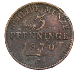 3 пфеннига 1870 года C Пруссия — Фото №1