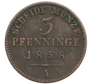 3 пфеннига 1858 года A Пруссия — Фото №1