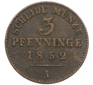 3 пфеннига 1852 года A Пруссия — Фото №1