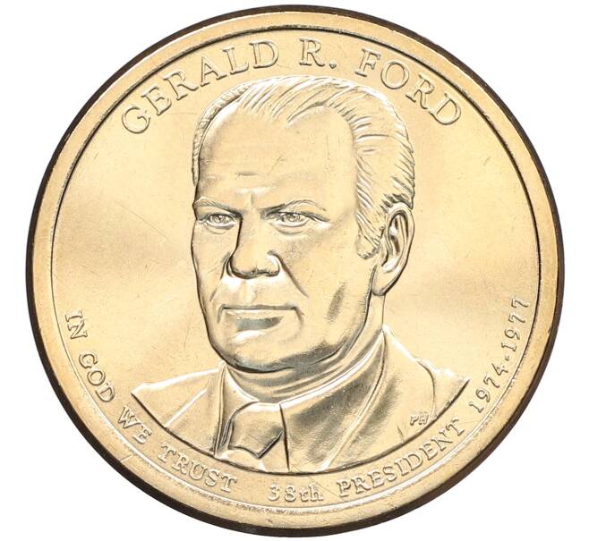 Монета 1 доллар 2016 года (P) США «38-й президент США Джеральд Форд» (Артикул: M2-90351) — Фото №1