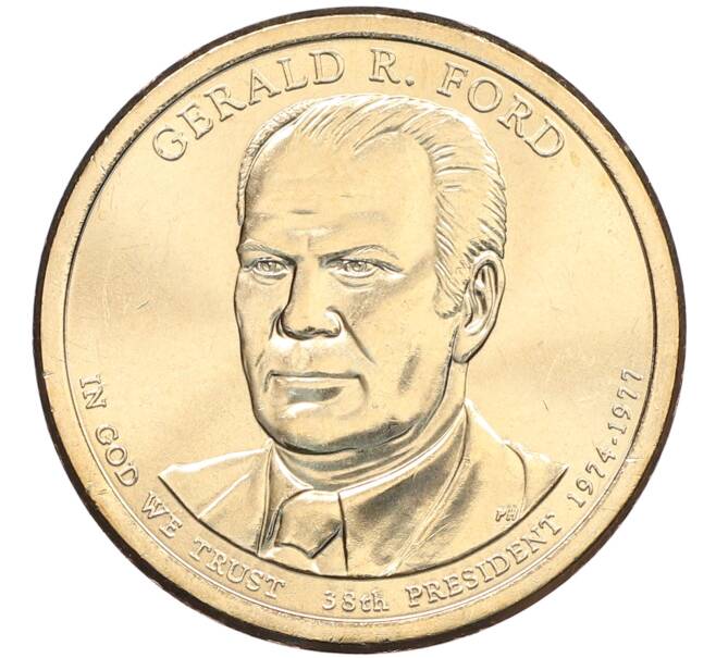 Монета 1 доллар 2016 года (P) США «38-й президент США Джеральд Форд» (Артикул: M2-90353) — Фото №1