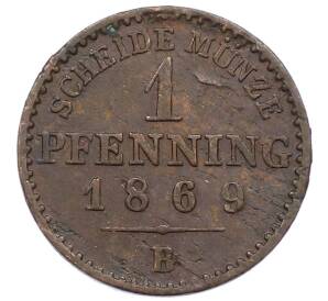 1 пфенниг 1869 года B Пруссия — Фото №1