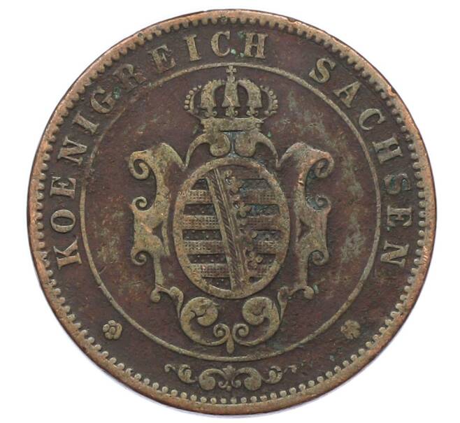Монета 5 пфеннигов 1862 года Саксония (Артикул: K10-5624) — Фото №2