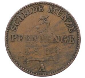 3 пфеннига 1864 года A Пруссия — Фото №1