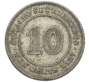 10 центов 1927 года Стрейтс Сетлментс — Фото №1
