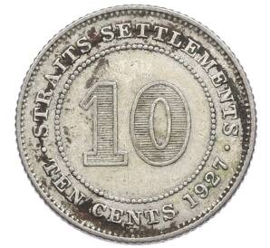 10 центов 1927 года Стрейтс Сетлментс — Фото №1