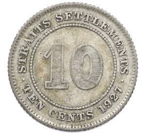 10 центов 1927 года Стрейтс Сетлментс — Фото №1