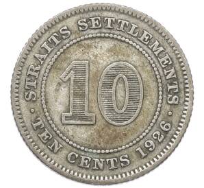 10 центов 1926 года Стрейтс Сетлментс — Фото №1