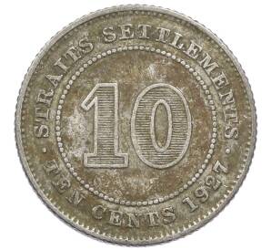 10 центов 1927 года Стрейтс Сетлментс — Фото №1