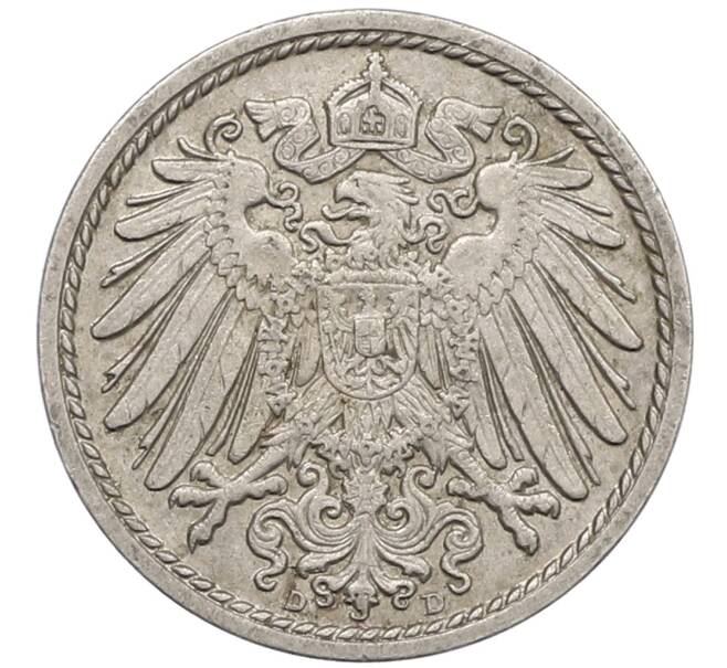 Монета 5 пфеннигов 1913 года D Германия (Артикул: M2-90408) — Фото №2
