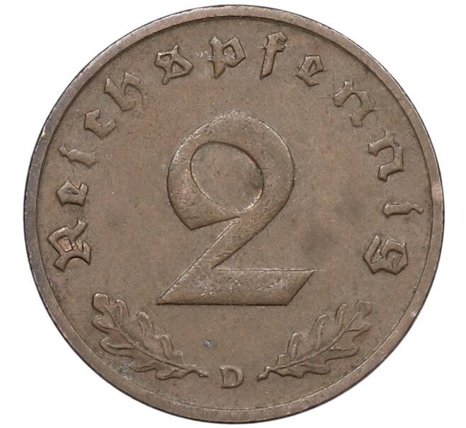 Монета 2 рейхспфеннига 1937 года D Германия (Артикул: K10-5825) — Фото №2