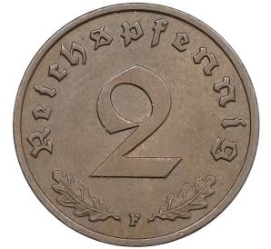 2 рейхспфеннига 1937 года F Германия — Фото №2