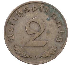 2 рейхспфеннига 1938 года D Германия — Фото №2
