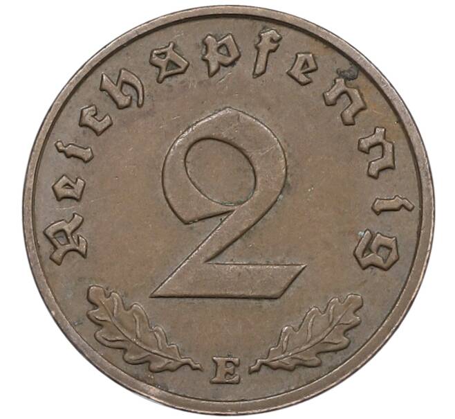 Монета 2 рейхспфеннига 1938 года E Германия (Артикул: K10-5833) — Фото №2