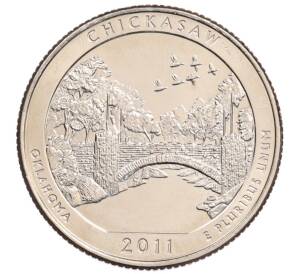1/4 доллара (25 центов) 2011 года P США «Национальные парки — №10 Рекреационная зона Чикасо» — Фото №1