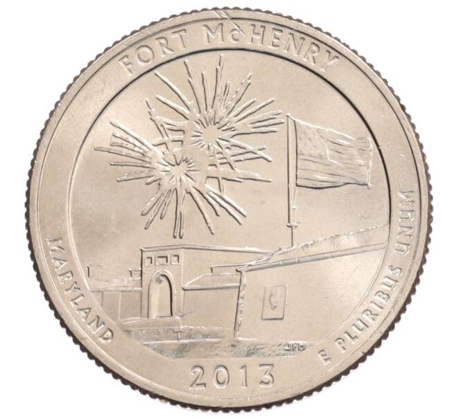 Монета 1/4 доллара (25 центов) 2013 года D США «Национальные парки — №19 Форт Мак-Генри» (Артикул: M2-90471) — Фото №1