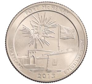 1/4 доллара (25 центов) 2013 года D США «Национальные парки — №19 Форт Мак-Генри» — Фото №1