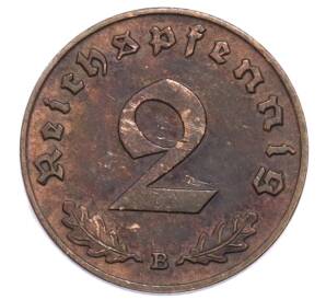 2 рейхспфеннига 1939 года B Германия — Фото №2