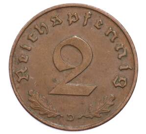 2 рейхспфеннига 1938 года D Германия — Фото №2