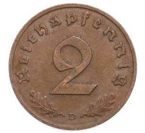 2 рейхспфеннига 1938 года D Германия — Фото №2