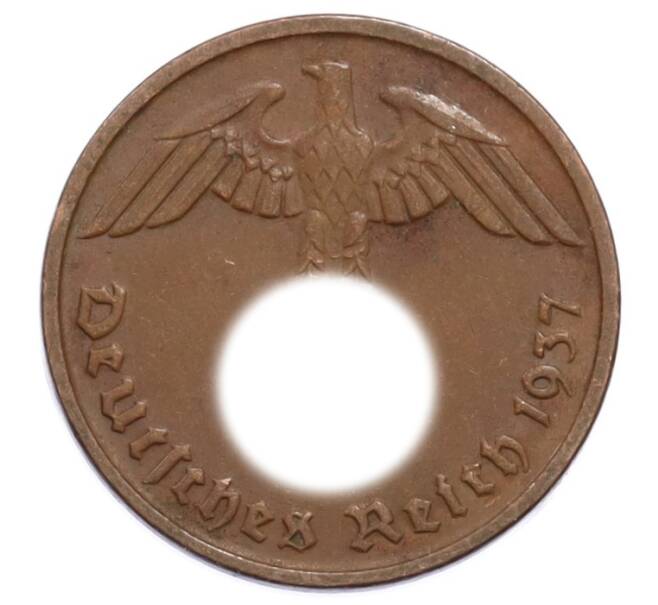 Монета 2 рейхспфеннига 1937 года D Германия (Артикул: K10-5867) — Фото №1