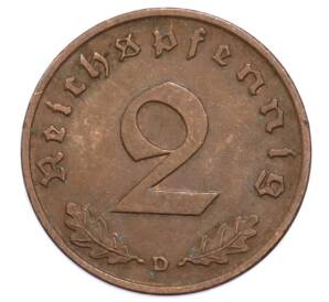 2 рейхспфеннига 1938 года D Германия — Фото №2