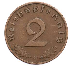 2 рейхспфеннига 1937 года D Германия — Фото №2