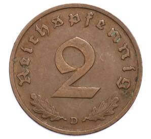 2 рейхспфеннига 1938 года D Германия — Фото №2