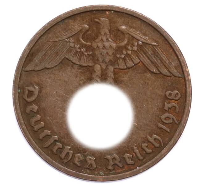 Монета 2 рейхспфеннига 1938 года D Германия (Артикул: K10-5885) — Фото №1