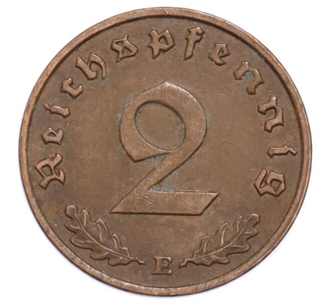 Монета 2 рейхспфеннига 1939 года E Германия (Артикул: K10-5894) — Фото №2