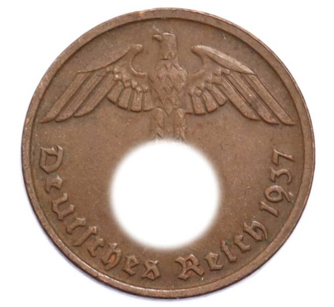 Монета 2 рейхспфеннига 1937 года D Германия (Артикул: K10-5910) — Фото №1