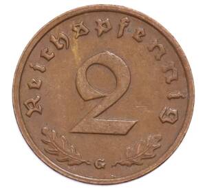 2 рейхспфеннига 1939 года G Германия — Фото №2