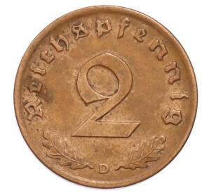 2 рейхспфеннига 1937 года D Германия — Фото №2