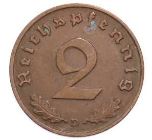 2 рейхспфеннига 1938 года D Германия — Фото №2