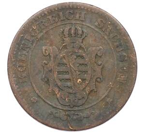 2 пфеннига 1864 года Саксония — Фото №2