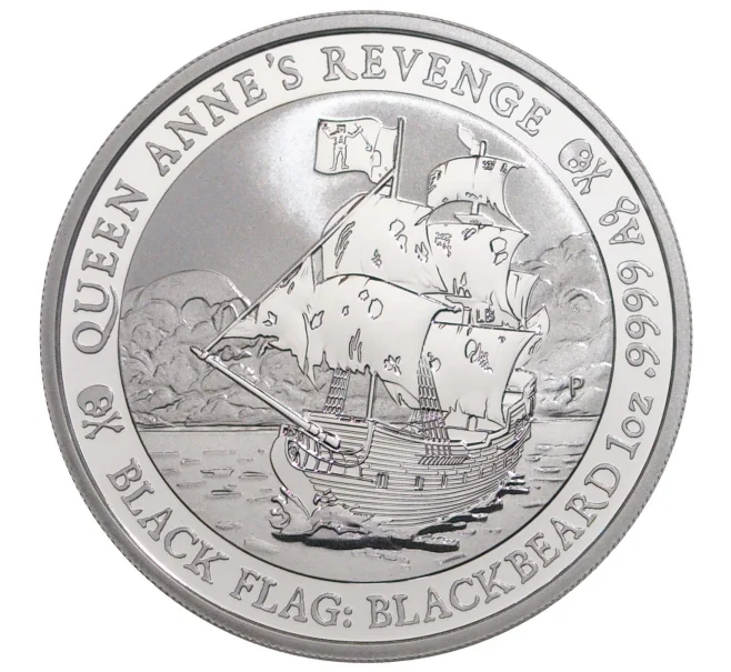 Монета 1 доллар 2019 года Тувалу — Парусник "Месть королевы Анны" (Артикул M2-32993)