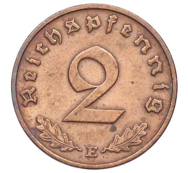 Монета 2 рейхспфеннига 1939 года E Германия (Артикул: K10-5968) — Фото №2